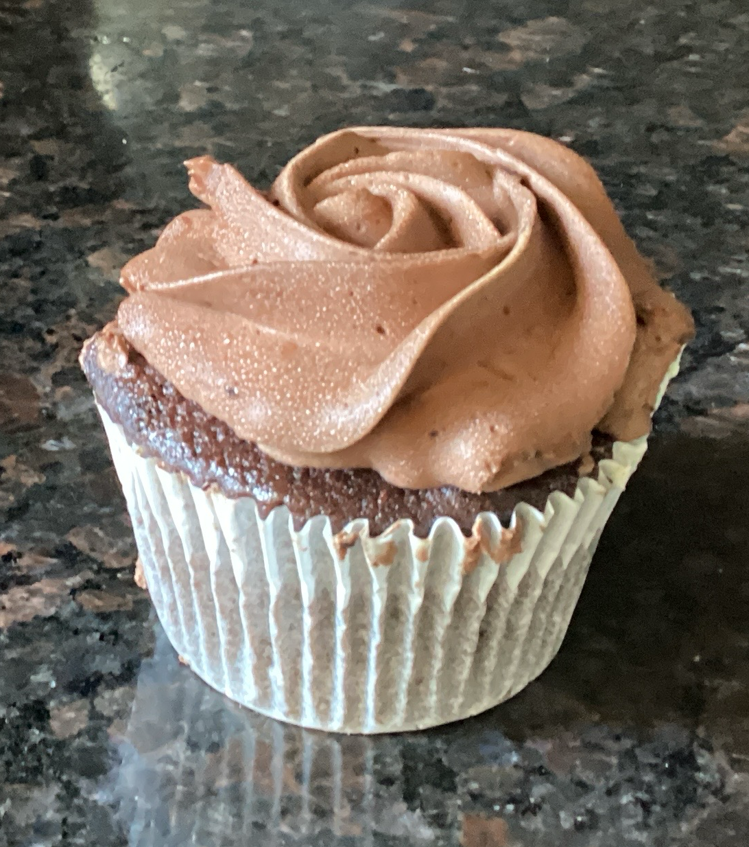 Chocolate cupcake with chocolate buttercream frosting