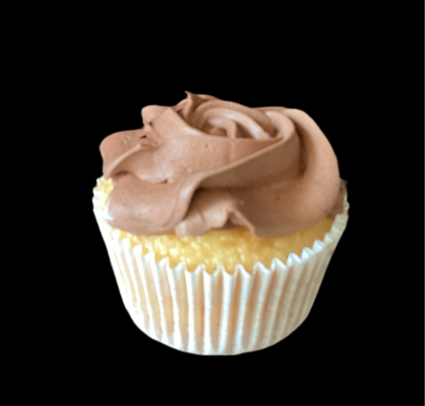 Vanilla cupcake with chocolate buttercream frosting