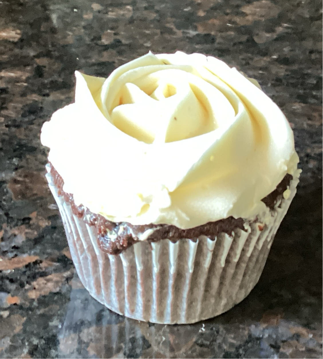 Chocolate cupcake with vanilla buttercream frosting