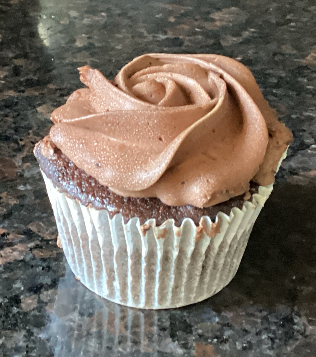 Chocolate cupcake with chocolate buttercream frosting 