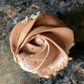 Mini vanilla cupcake with chocolate buttercream frosting 