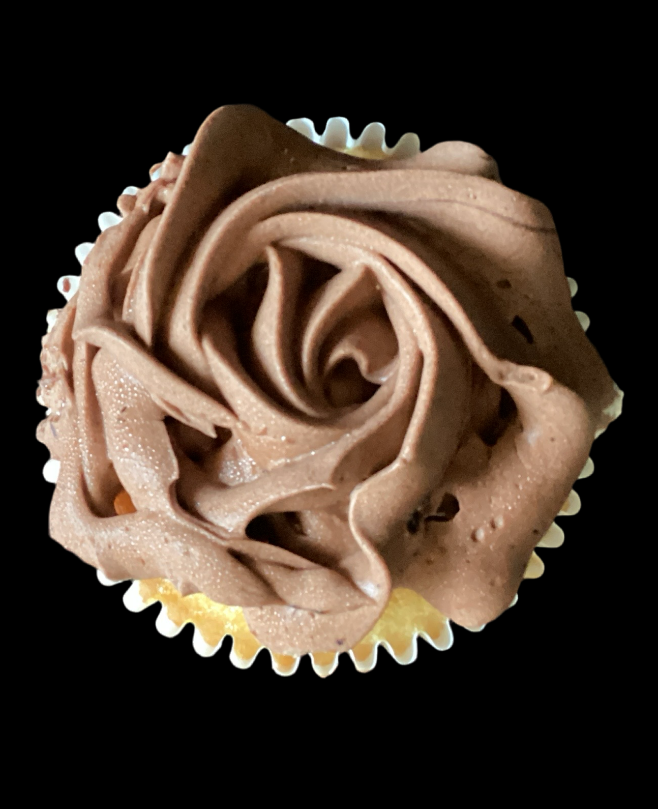 Vanilla cupcake with chocolate buttercream frosting 