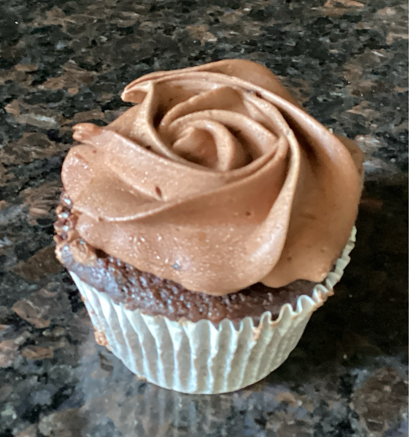 Chocolate cupcake with chocolate buttercream frosting 