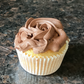 Vanilla cupcake with chocolate buttercream frosting 