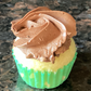 Mini vanilla cupcake with chocolate frosting 