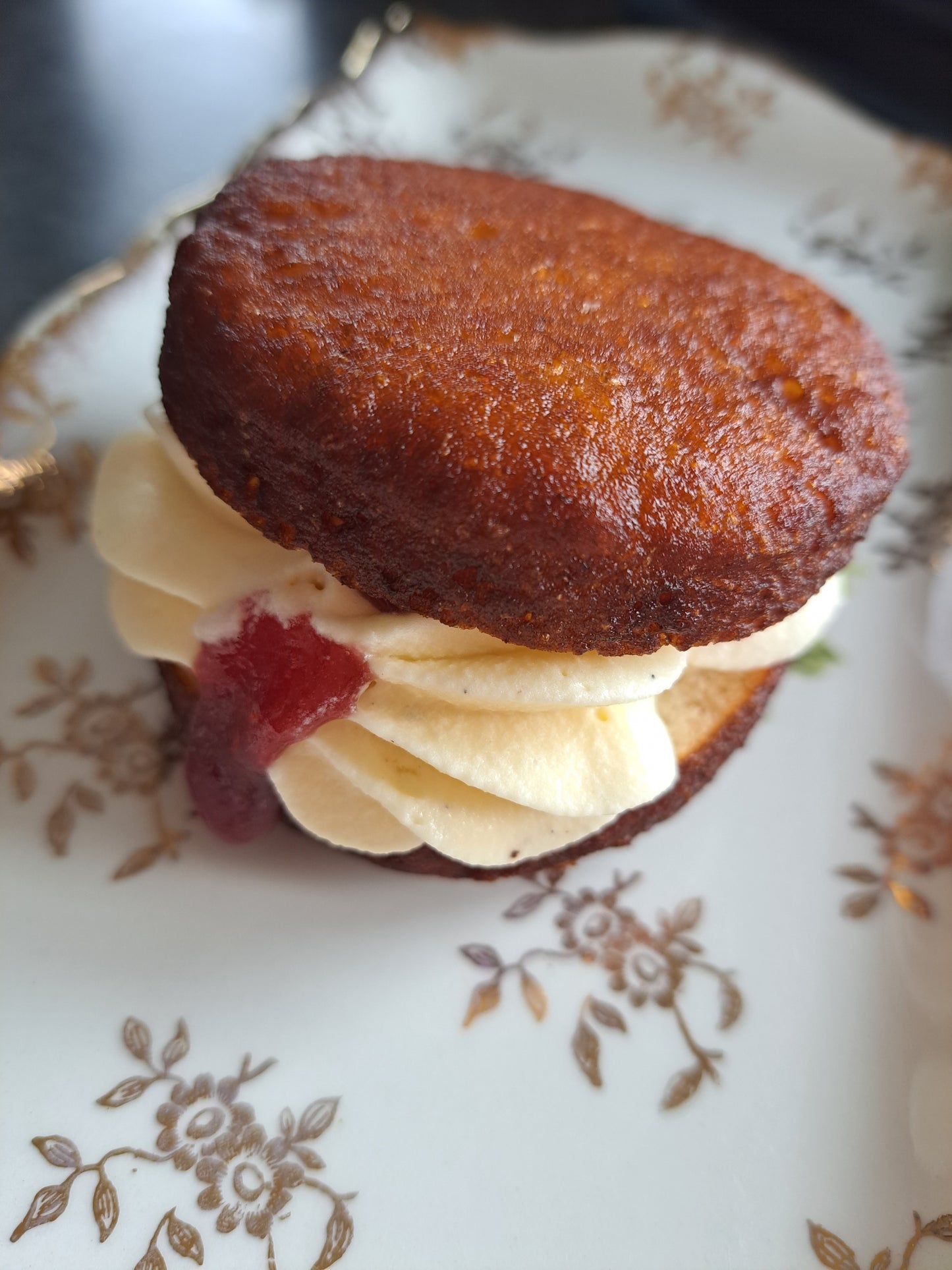 Cream Filled Donut w Raspberry Jam